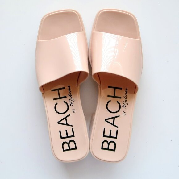 Beach by Matisse Nude Jelly Block Heel Slide Sandals Waterproof Summer Shoes 9 - Picture 2 of 16